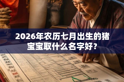 2026年农历七月出生的猪宝宝取什么名字好？