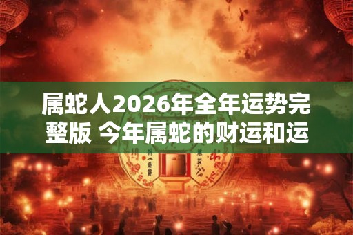 属蛇人2026年全年运势完整版 今年属蛇的财运和运气如何2026