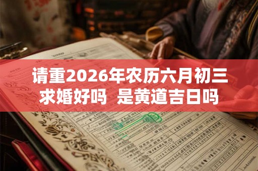 请重2026年农历六月初三求婚好吗 是黄道吉日吗 请重2026年农历六月初三求婚好吗 是黄道吉日吗