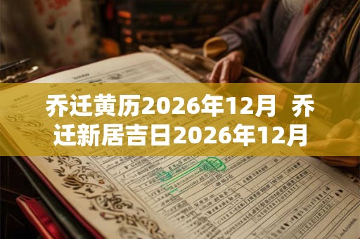 乔迁黄历2026年12月 乔迁新居吉日2026年12月 乔迁黄历2026年12月 乔迁新居吉日2026年12月