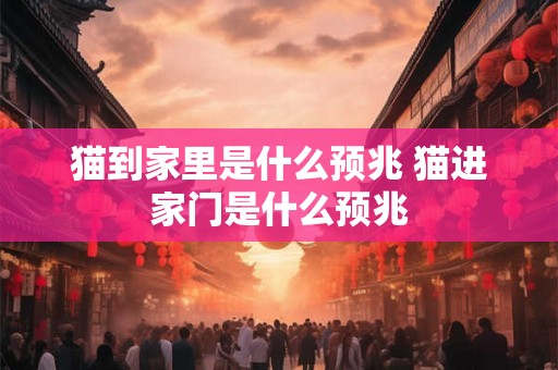 猫到家里是什么预兆 猫进家门是什么预兆