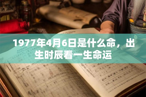 1977年4月6日是什么命，出生时辰看一生命运