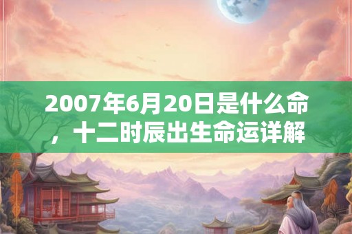 2007年6月20日是什么命，十二时辰出生命运详解