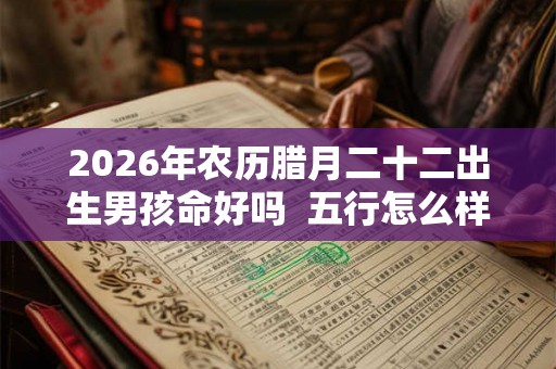 2026年农历腊月二十二出生男孩命好吗  五行怎么样
