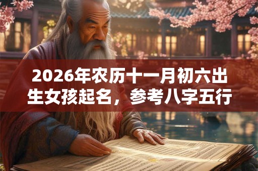 2026年农历十一月初六出生女孩起名，参考八字五行