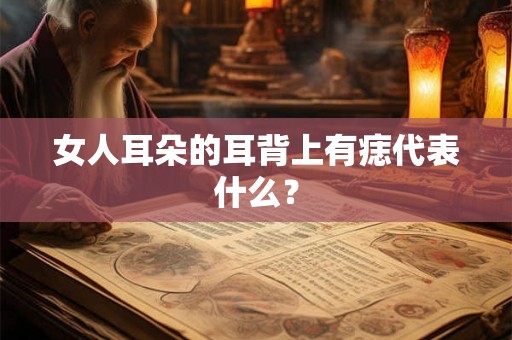 女人耳朵的耳背上有痣代表什么？