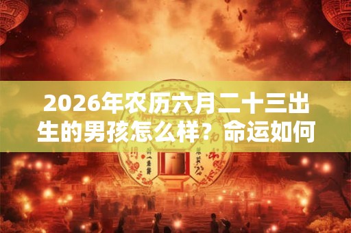 2026年农历六月二十三出生的男孩怎么样?命运如何? 2026年农历六月二十三出生的男孩怎么样?命运如何?