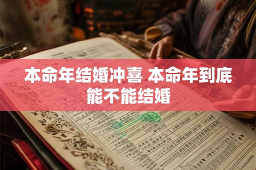 本命年结婚冲喜 本命年到底能不能结婚 本命年结婚冲喜 本命年到底能不能结婚