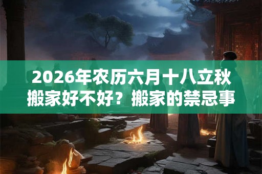 2026年农历六月十八立秋搬家好不好？搬家的禁忌事项？