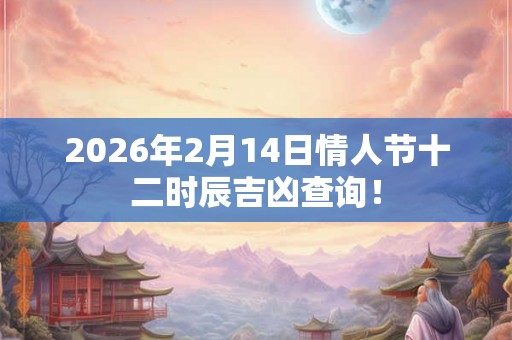 2026年2月14日情人节十二时辰吉凶查询！