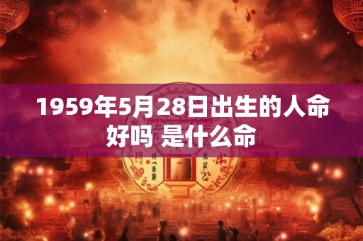 1959年5月28日出生的人命好吗 是什么命