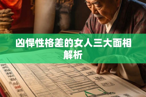 凶悍性格差的女人三大面相解析