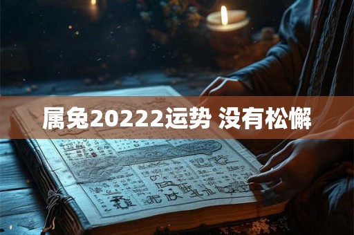 属兔20222运势 没有松懈