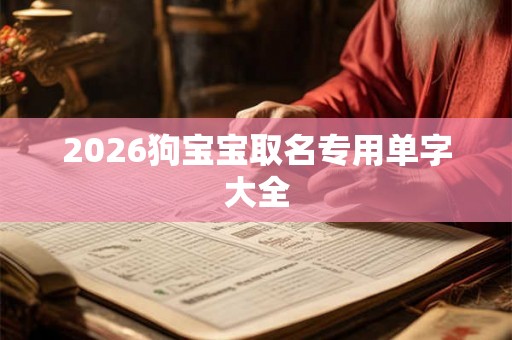 2026狗宝宝取名专用单字大全