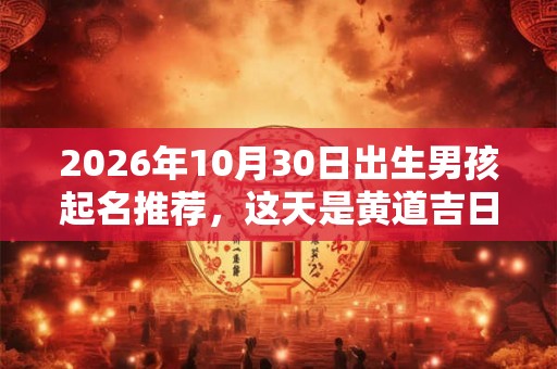 2026年10月30日出生男孩起名推荐，这天是黄道吉日吗？