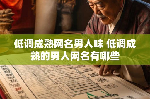 低调成熟网名男人味 低调成熟的男人网名有哪些