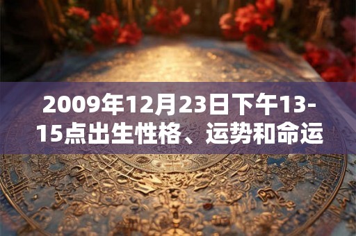 2009年12月23日下午13-15点出生性格、运势和命运