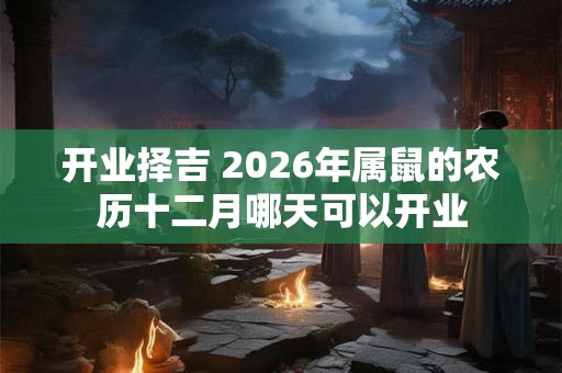 开业择吉 2026年属鼠的农历十二月哪天可以开业
