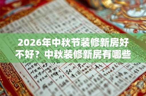 2026年中秋节装修新房好不好?中秋装修新房有哪些注意事项? 2026年中秋节装修新房好不好?中秋装修新房有哪些注意事项?