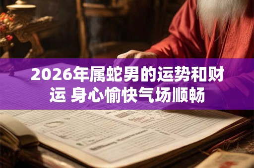 2026年属蛇男的运势和财运 身心愉快气场顺畅 2026年属蛇男的运势和财运 身心愉快气场顺畅