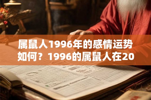 属鼠人1996年的感情运势如何？1996的属鼠人在2026马年能结婚吗？