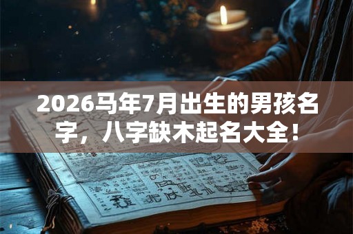 2026马年7月出生的男孩名字，八字缺木起名大全！