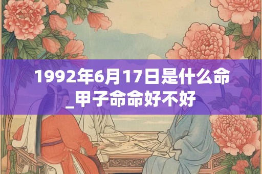 1992年6月17日是什么命_甲子命命好不好