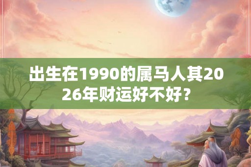 出生在1990的属马人其2026年财运好不好？