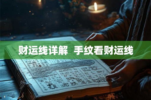 财运线详解  手纹看财运线