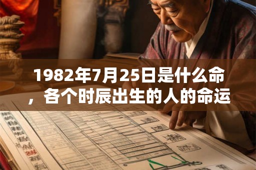 1982年7月25日是什么命，各个时辰出生的人的命运