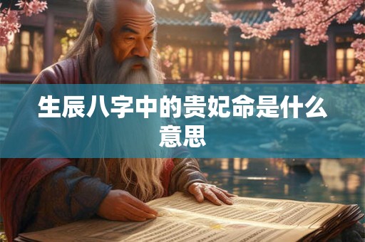 生辰八字中的贵妃命是什么意思 生辰八字中的贵妃命是什么意思