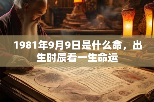1981年9月9日是什么命，出生时辰看一生命运