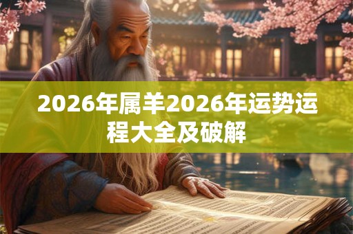 2026年属羊2026年运势运程大全及破解 2026年属羊2026年运势运程大全及破解