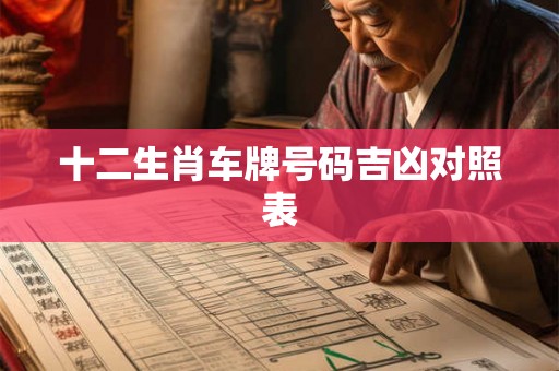 十二生肖车牌号码吉凶对照表