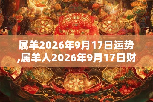 属羊2026年9月17日运势,属羊人2026年9月17日财运,生肖羊2026年9月17日运势