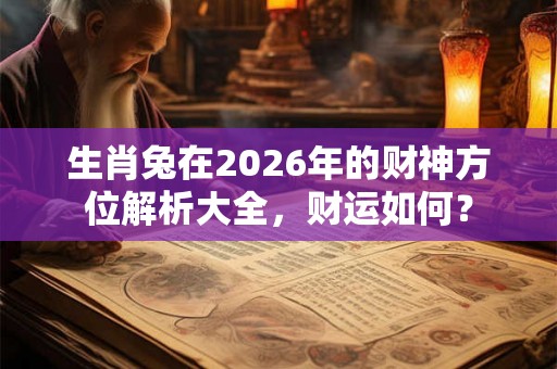 生肖兔在2026年的财神方位解析大全，财运如何？