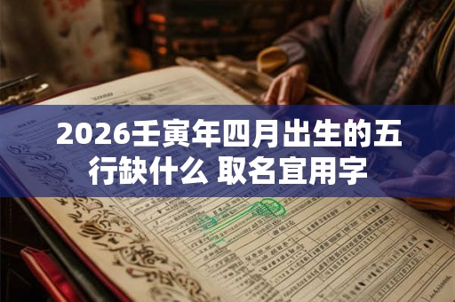 2026壬寅年四月出生的五行缺什么 取名宜用字