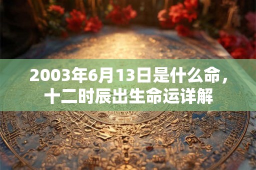 2003年6月13日是什么命，十二时辰出生命运详解