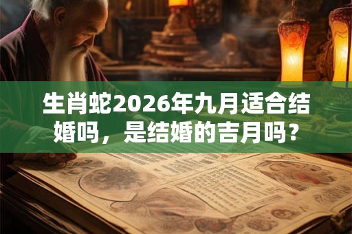 生肖蛇2026年九月适合结婚吗，是结婚的吉月吗？