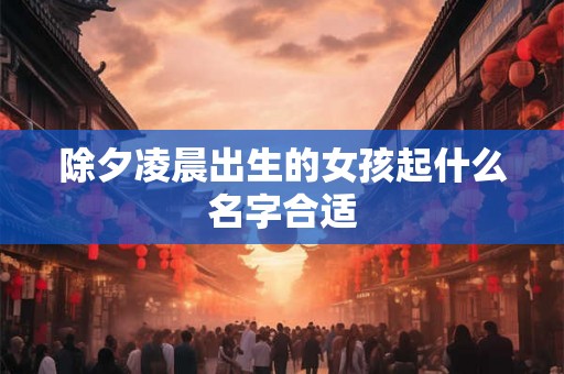 除夕凌晨出生的女孩起什么名字合适