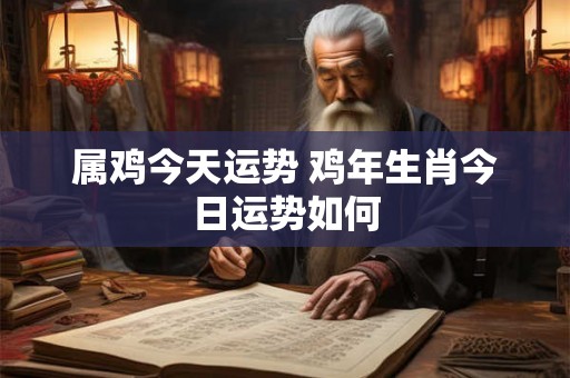 属鸡今天运势 鸡年生肖今日运势如何