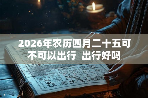 2026年农历四月二十五可不可以出行  出行好吗