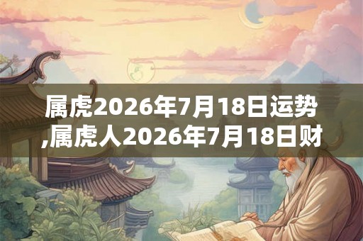 属虎2026年7月18日运势,属虎人2026年7月18日财运,生肖虎2026年7月18日运势