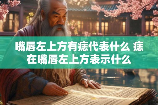 嘴唇左上方有痣代表什么 痣在嘴唇左上方表示什么