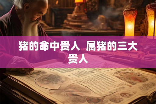猪的命中贵人  属猪的三大贵人