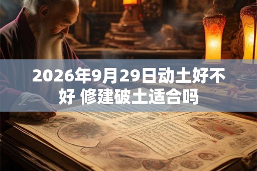 2026年9月29日动土好不好 修建破土适合吗