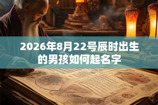 2026年8月22号辰时出生的男孩如何起名字