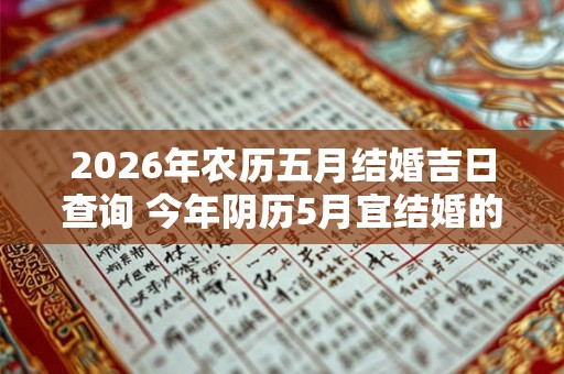 2026年农历五月结婚吉日查询 今年阴历5月宜结婚的好日子 2026年农历五月结婚吉日查询 今年阴历5月宜结婚的好日子