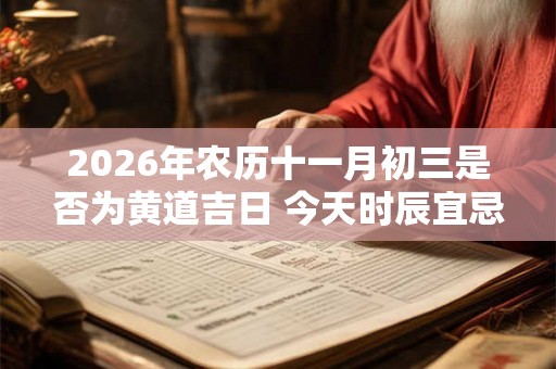 2026年农历十一月初三是否为黄道吉日 今天时辰宜忌吉凶？