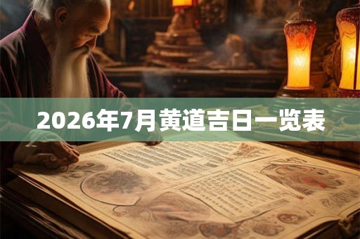 2026年7月黄道吉日一览表